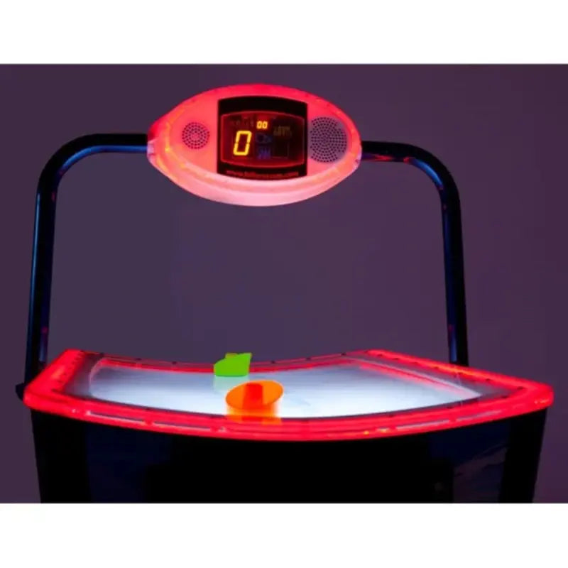 SAM Baby Slalom Evo Air Hockey Table with a curved playfield, designed for exciting action and fun gameplay for kids.
