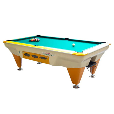 SAM Tempo Garden Outdoor Pool Table, designed with a durable, all-weather construction for fun and competitive outdoor play.